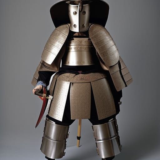 Young Woman in Full Samurai Armor