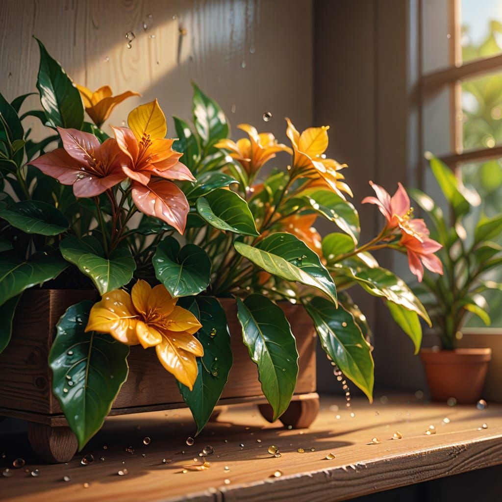 Vibrant Floral Still Life in Oil Painting Style