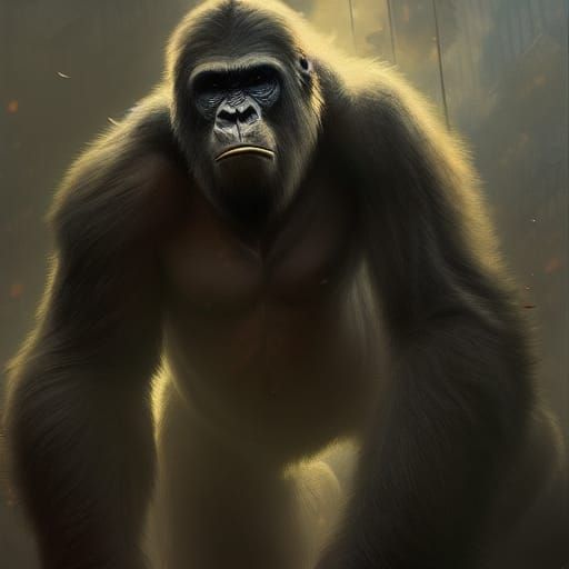 King Kong in Dark Fantasy Concept Art