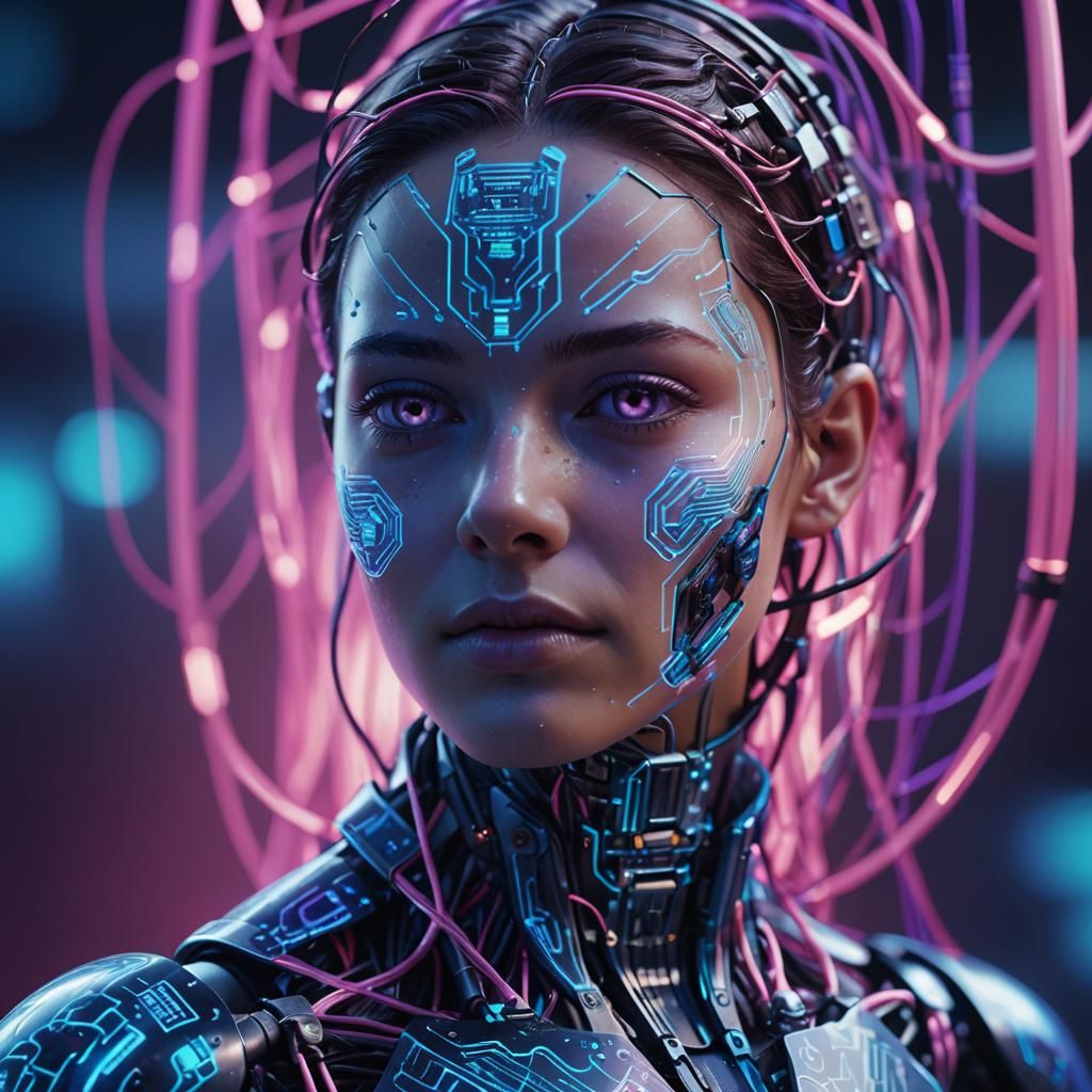 Futuristic AI Entity in Hyperrealistic Concept Art