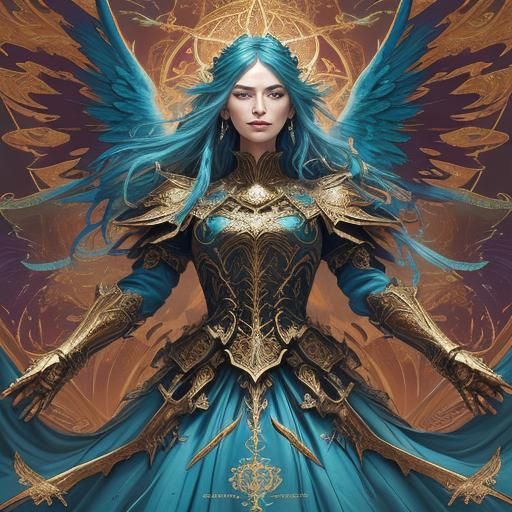 High Gothic Angel Knight Against Demon Army