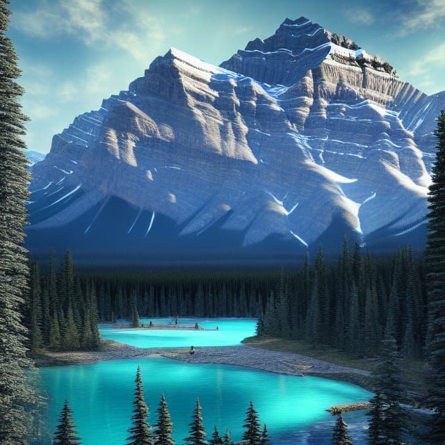 Banff National Park: Detailed Matte Painting in 8K