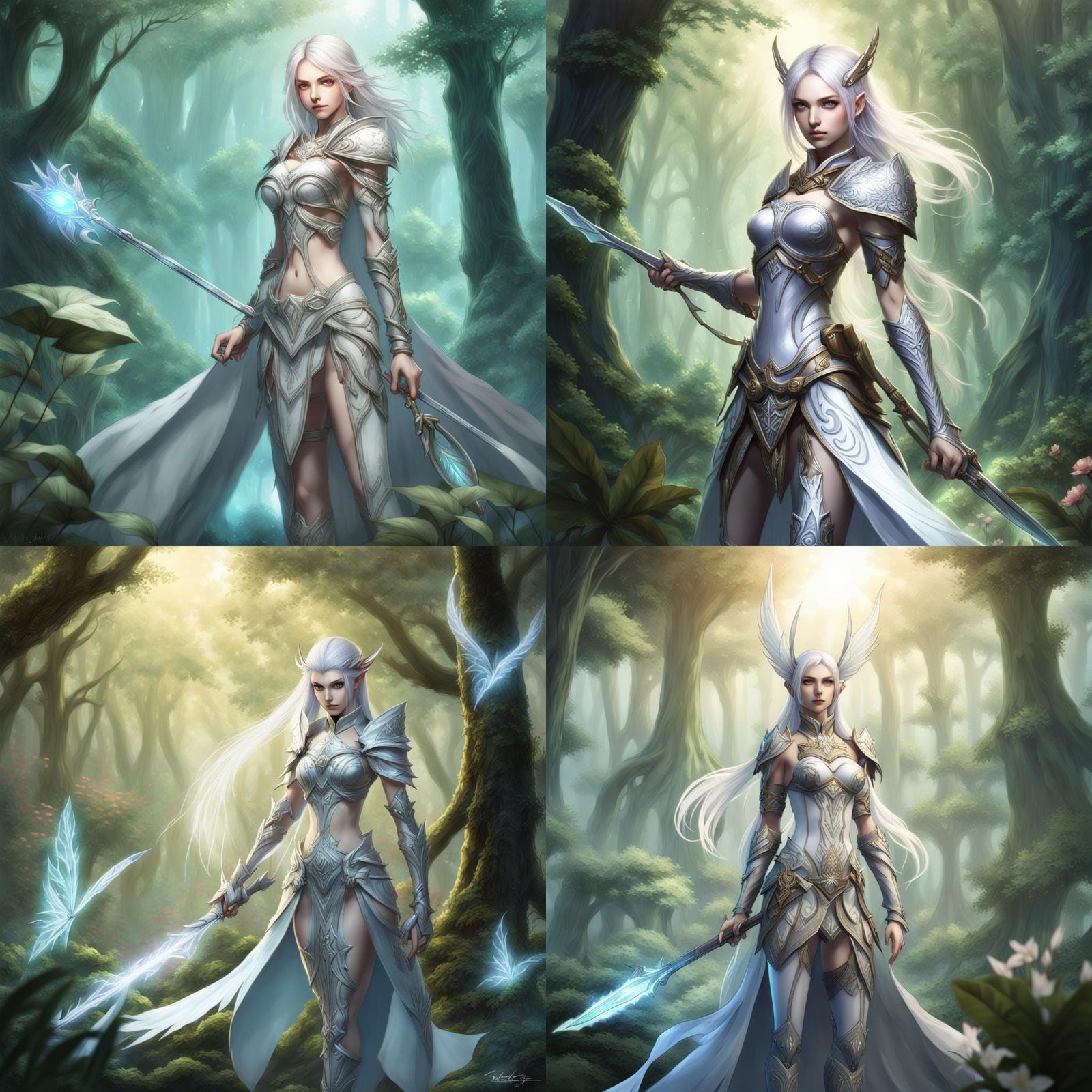 Anime Kamael Warrior in Mystical Forest