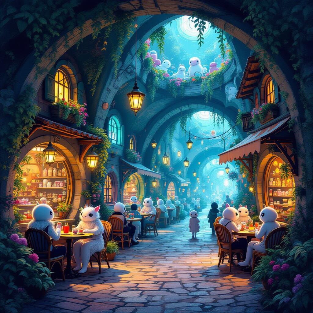 Magical Underground World With Friendly Creatures