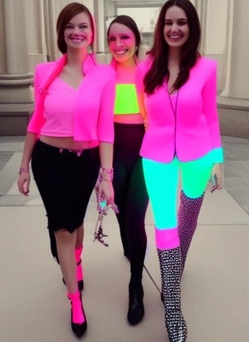 Elegant Women's Futuristic Neon Fashion