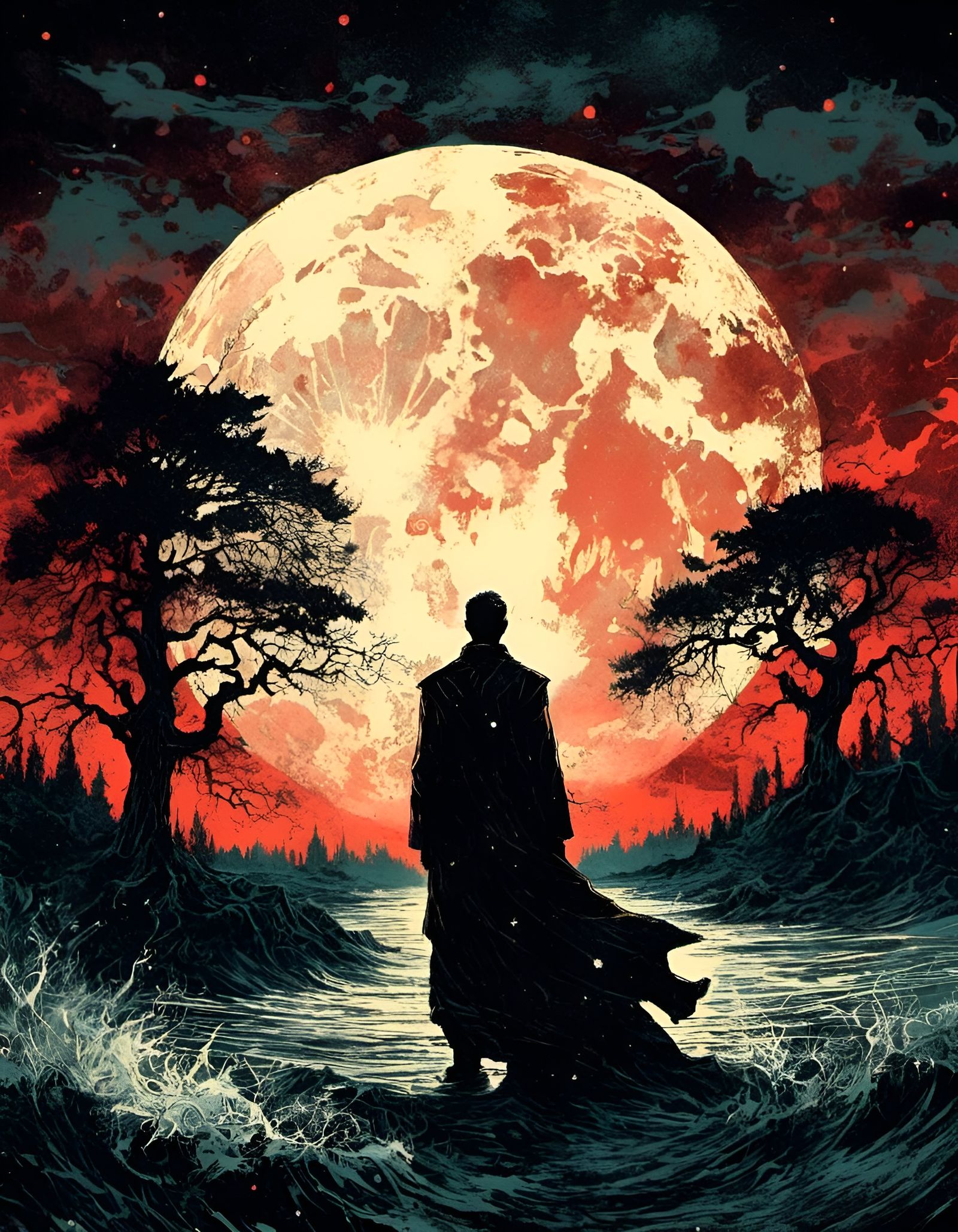 Endless Night: Double Exposure Fantasy Illustration