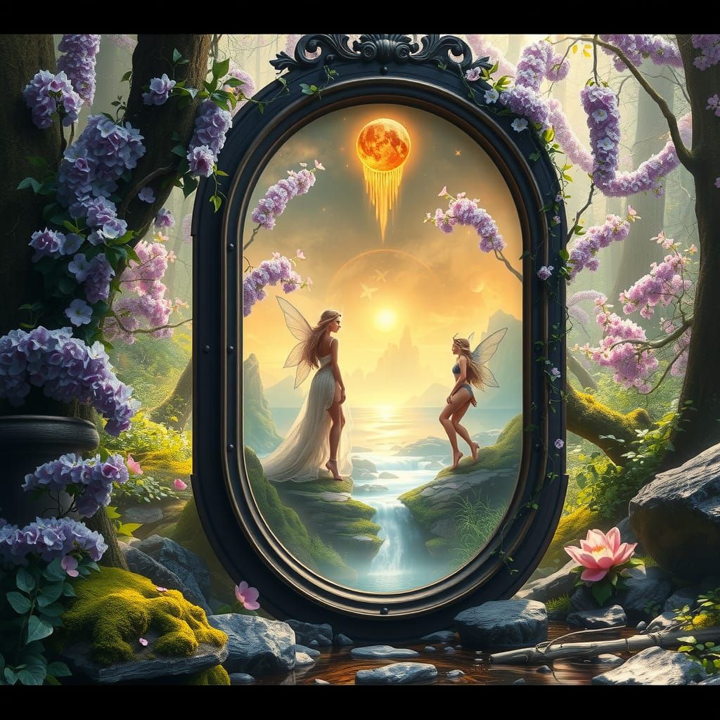 Ethereal Realm Reflected in Forest Mirror