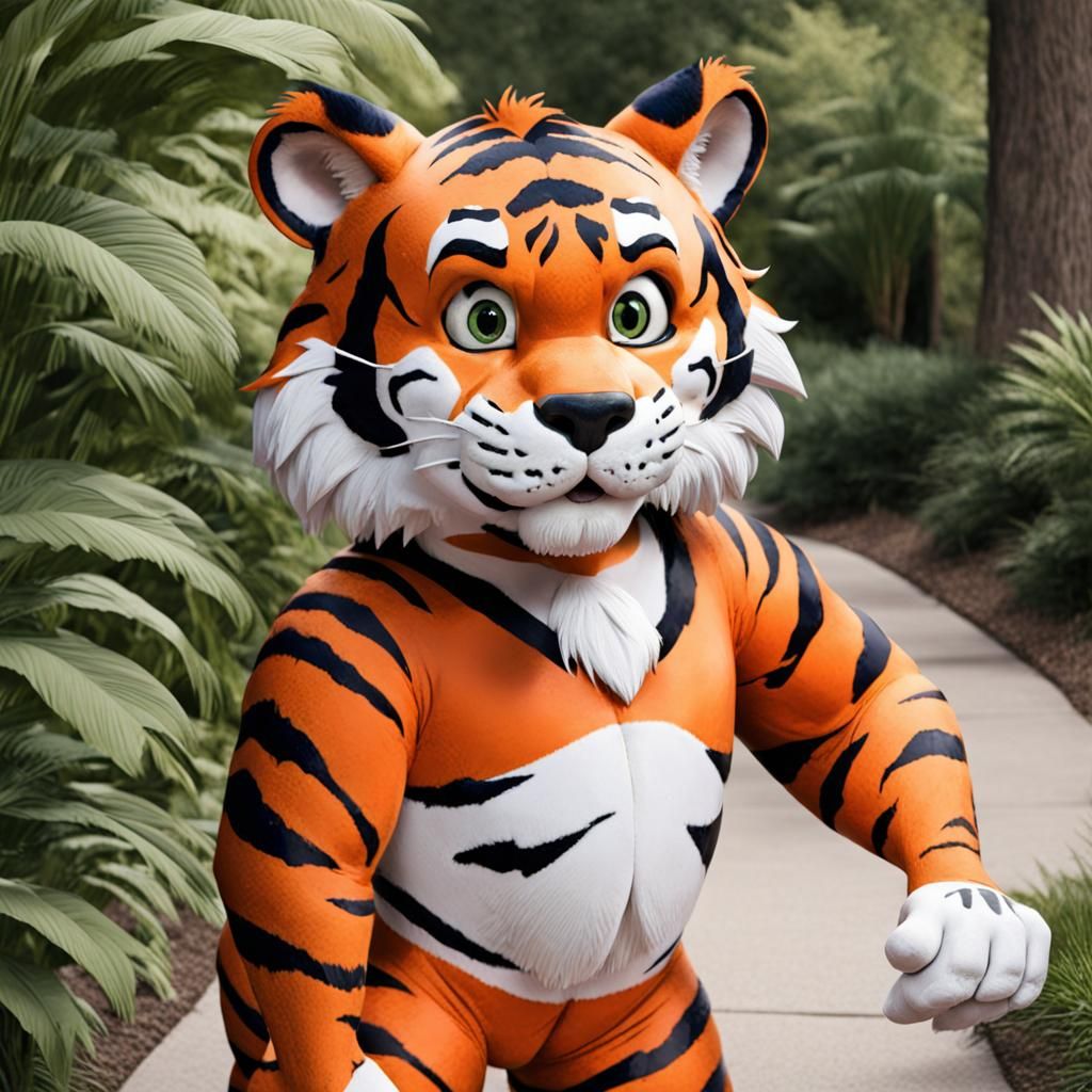 Friendly Cartoon Tiger Character