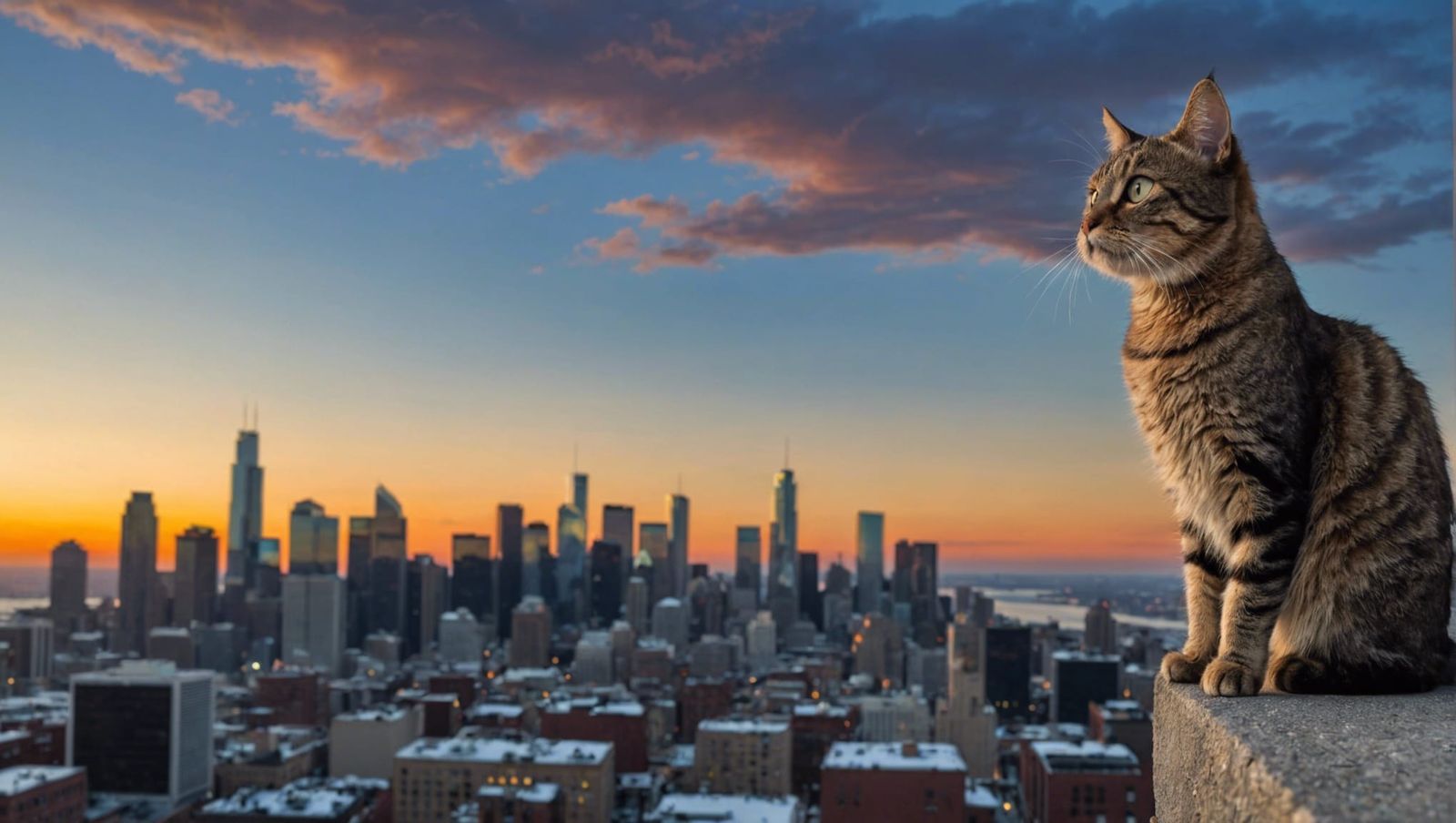 Cat Observes Cityscape