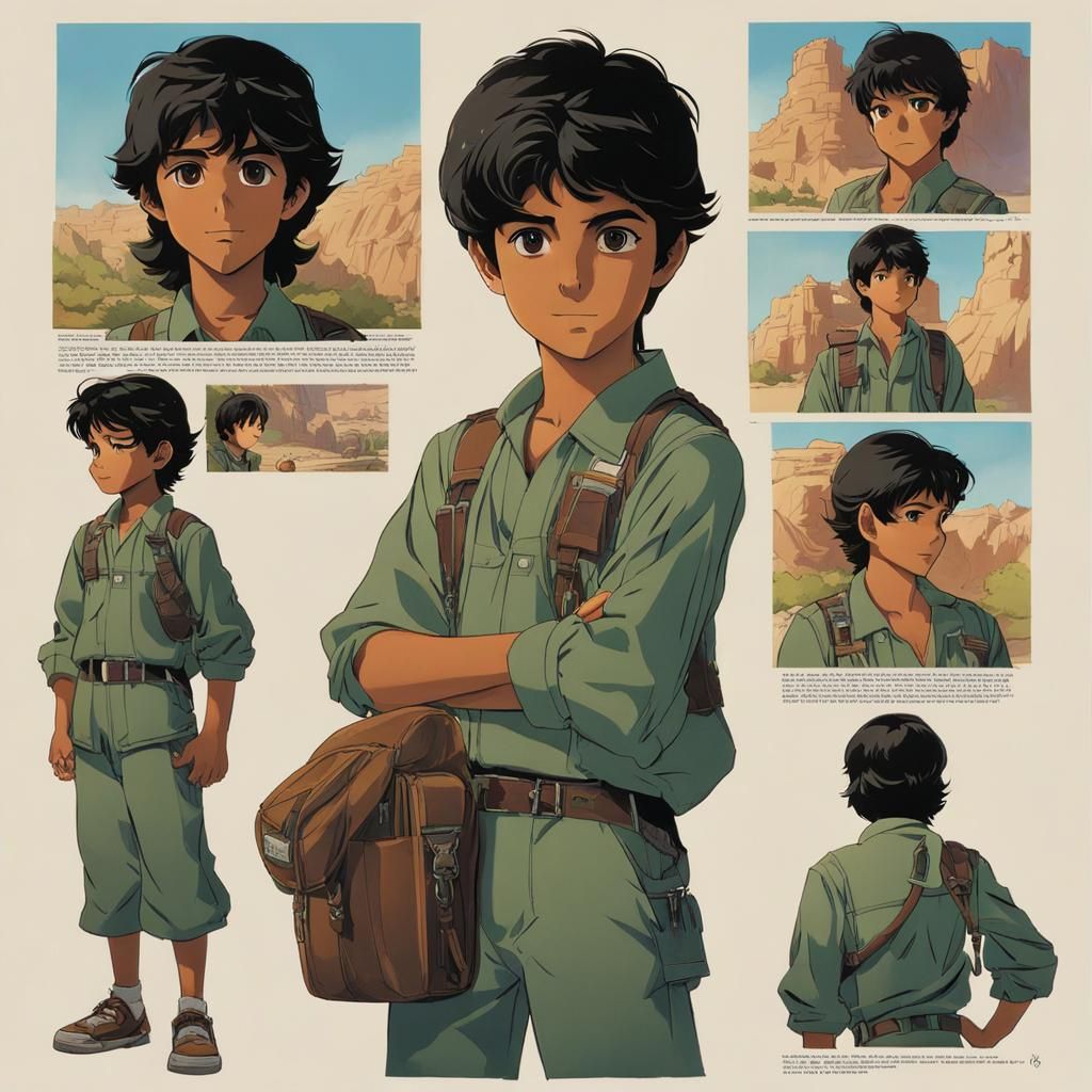 Middle Eastern Boy Character Design in Anime Style