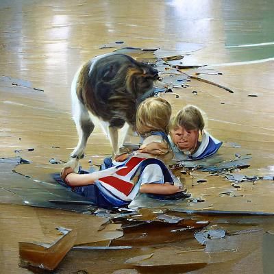 Bullying Depicted as Oil Painting