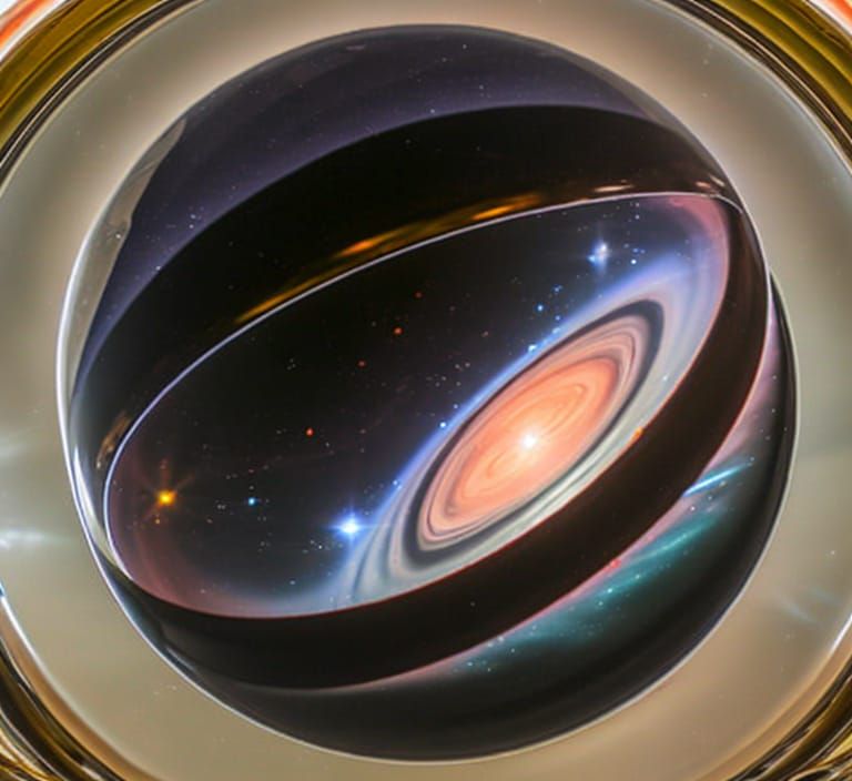 Andromeda Galaxy Encased in Glass Sphere