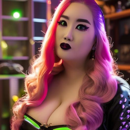 E-Girl Cat Cosplay Live Stream in Gamer Room