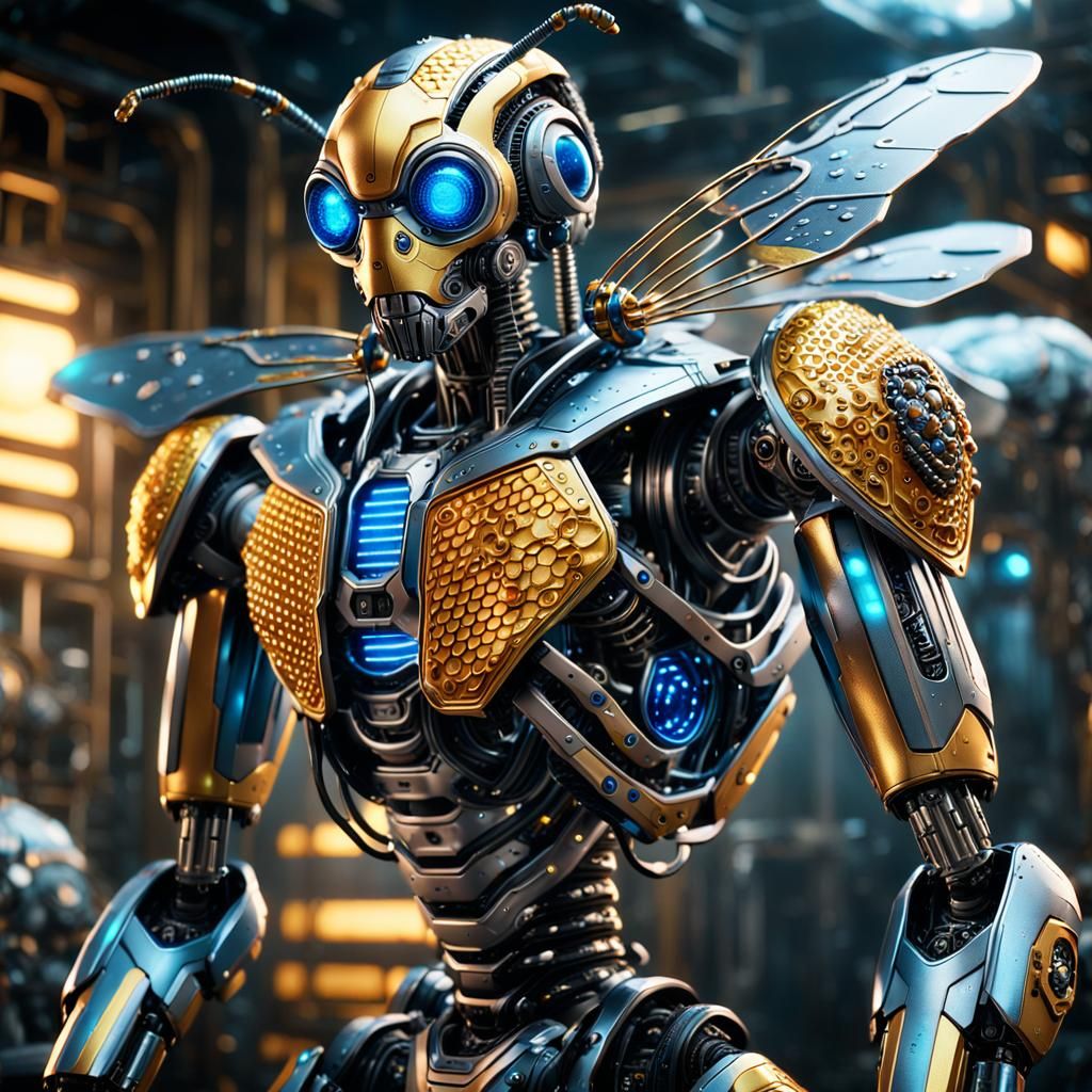 Robot Bee Hybrid Produces Milk: Biomechanical Art