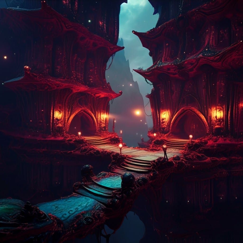 Fantastical World in Rich, Detailed Matte Painting