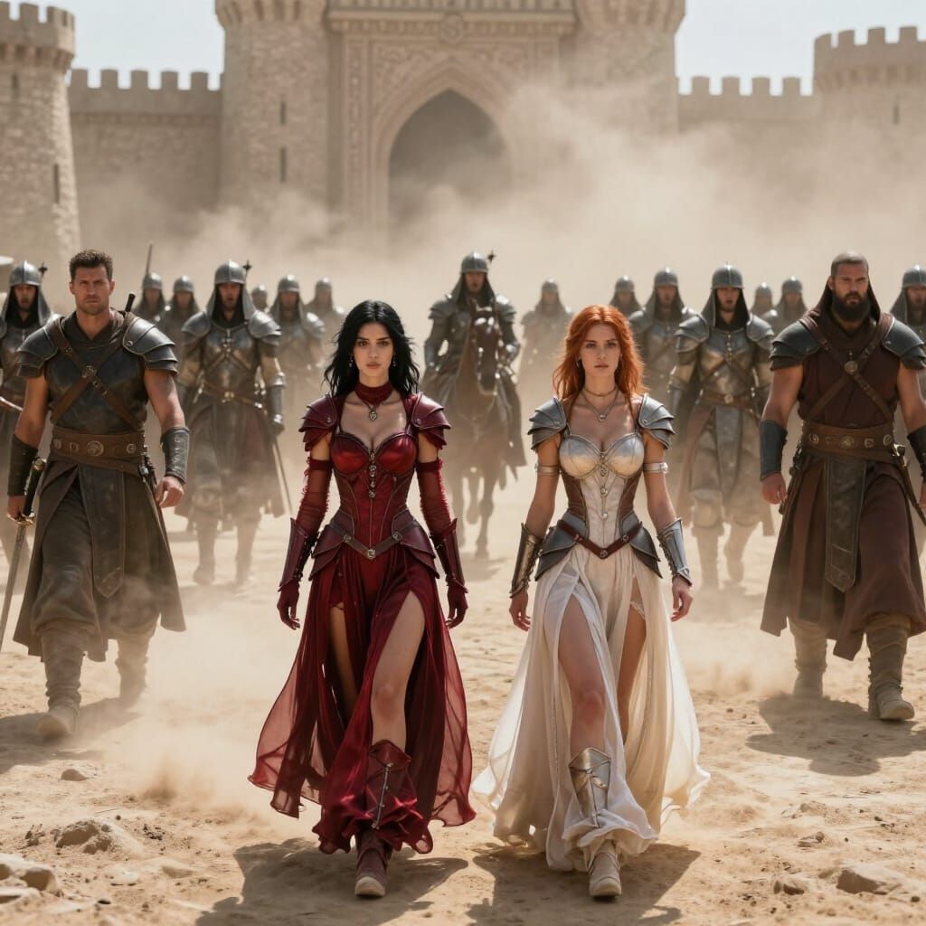 Cinematic Castle Courtyard Prepares for War