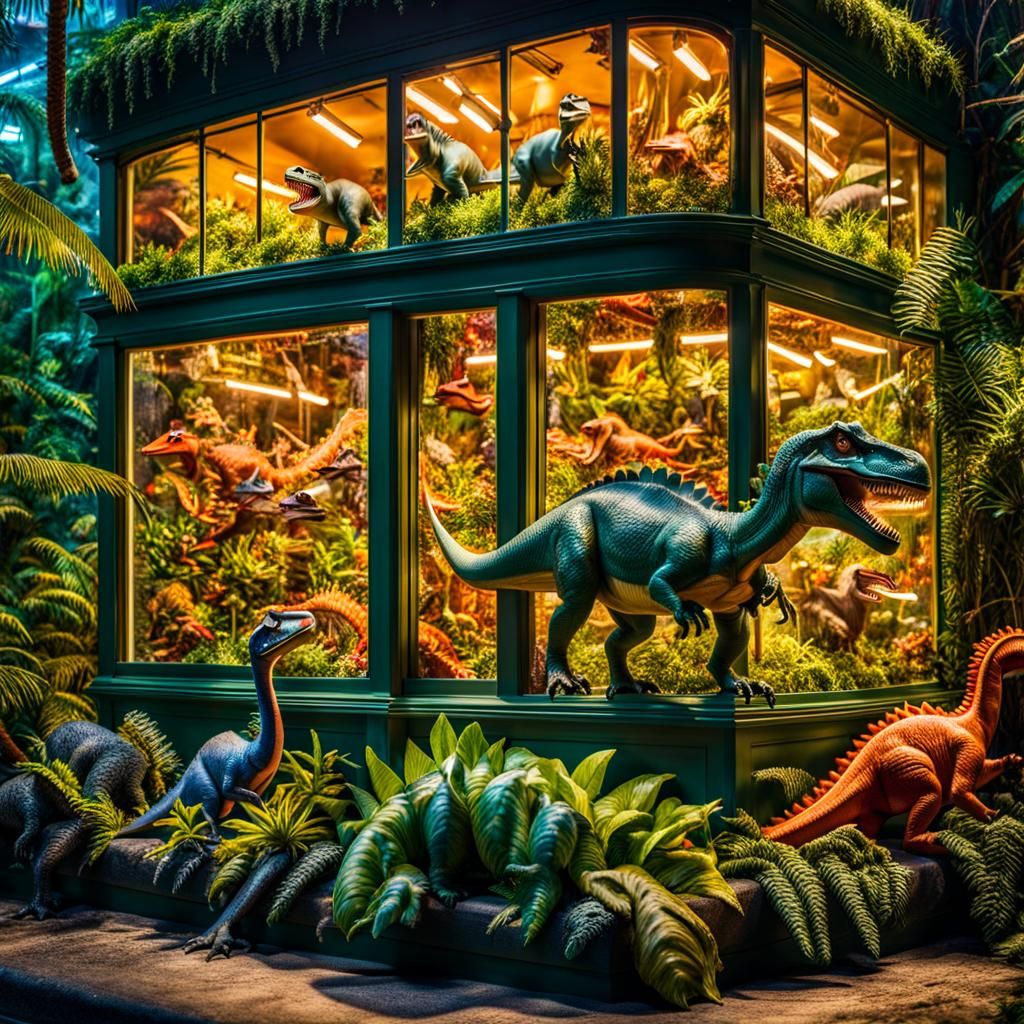 Dinosaur Toys in Jungle Toy Shop Display