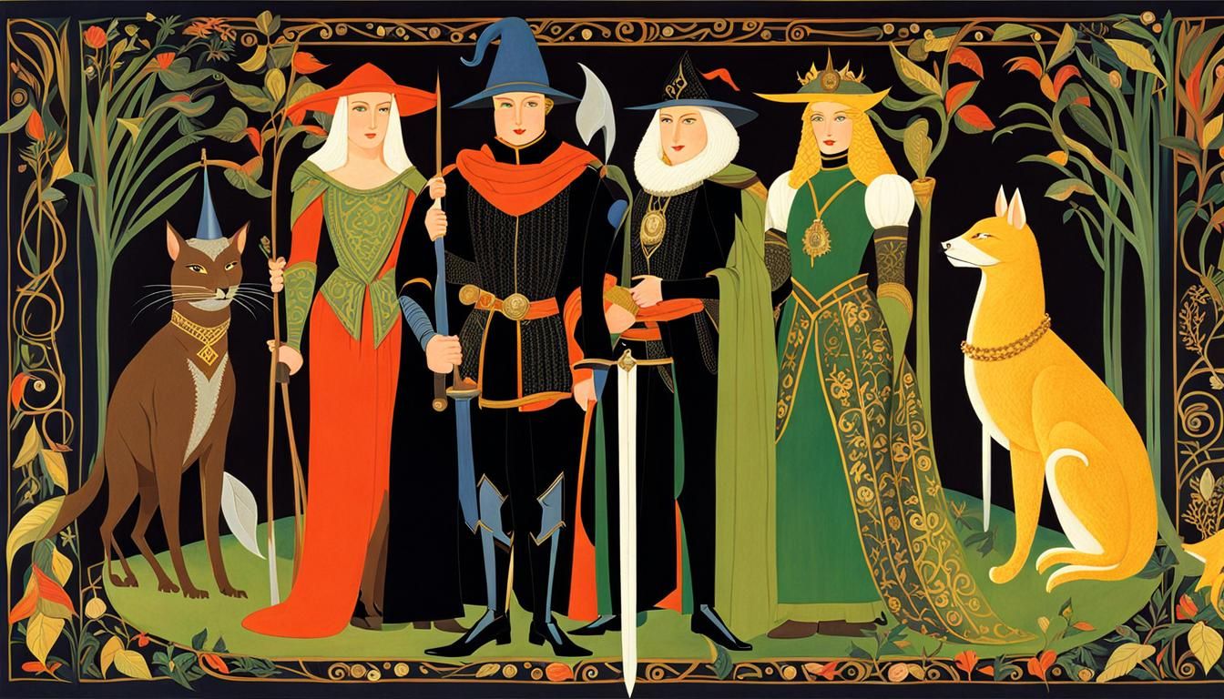 Fantasy Adventurers in Whimsical Cartoon Style