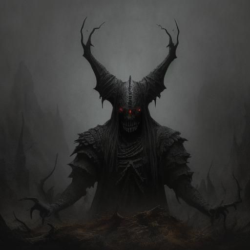 Dark Surrealism: Vampire's Scream in Eerie Landscape