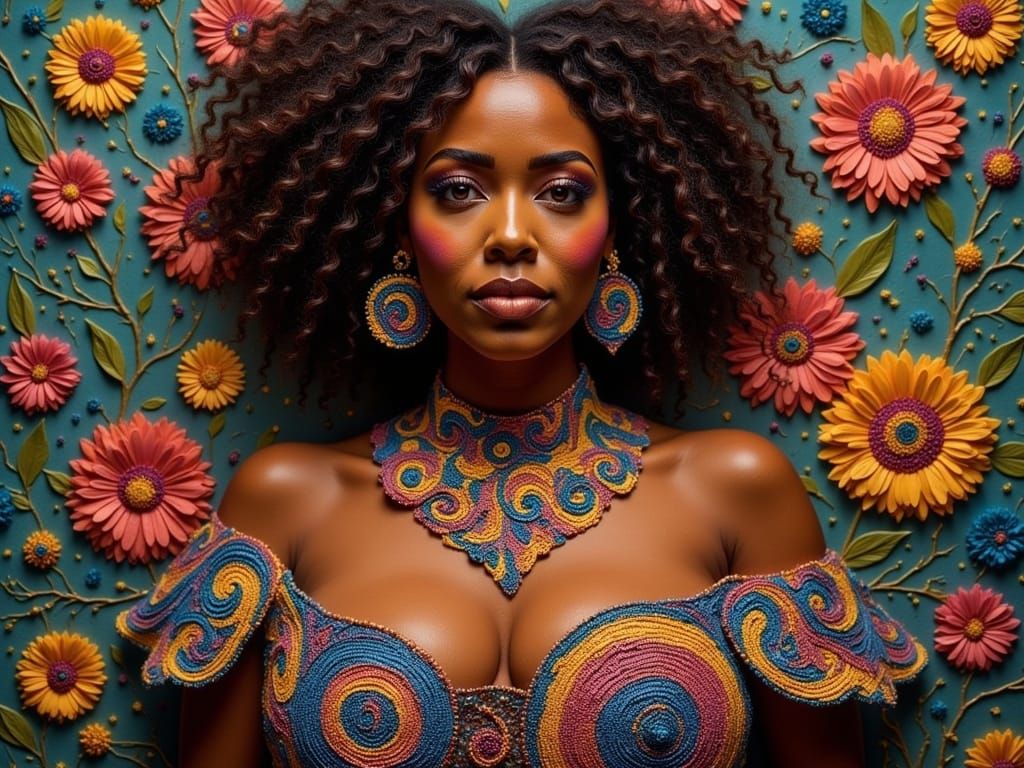 Hyperrealistic Portrait of a Confident Plus-Sized Woman in A...