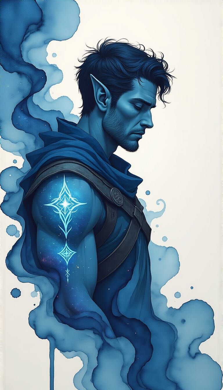 Mythic Protector in Fluid Alcohol Ink Style