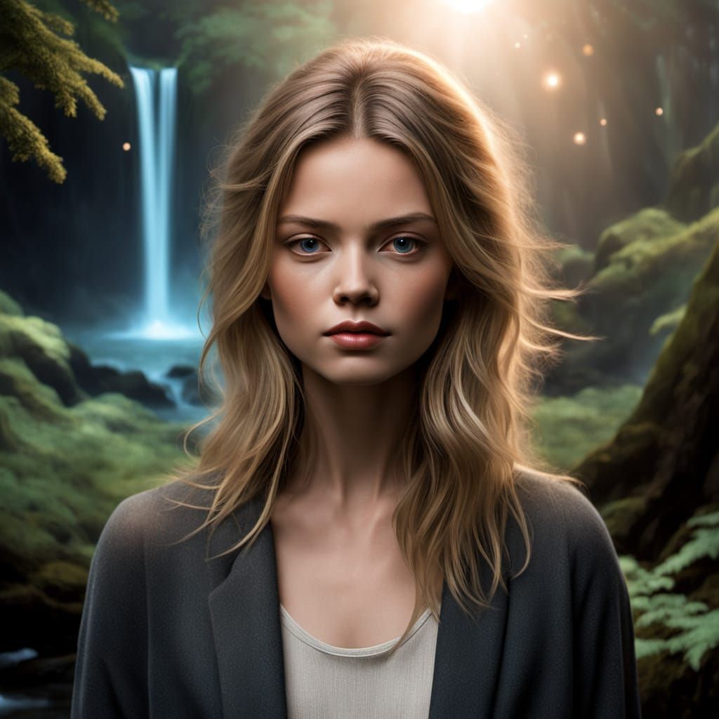 Bioluminescent Deer at Forest Portal