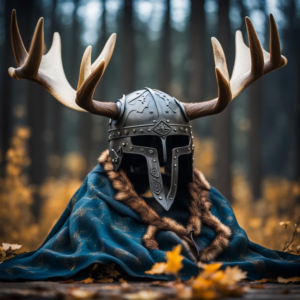 Viking helmet with moose antlers