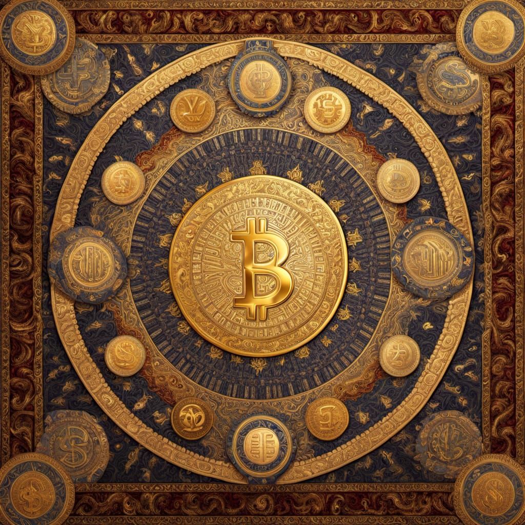 Luxury Carpet of Global Currencies in Royal Mosaic Style