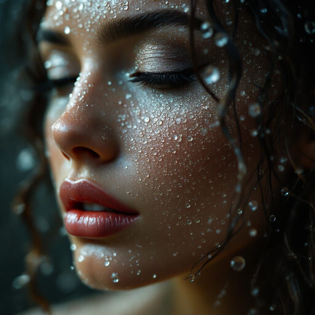 Ethereal Beauty Made of Raindrops in Moody Splendor