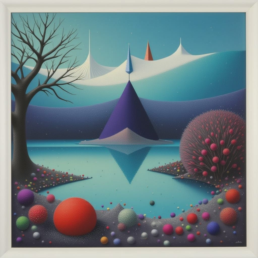 Cosmic Snow: A Celestial Winter Landscape