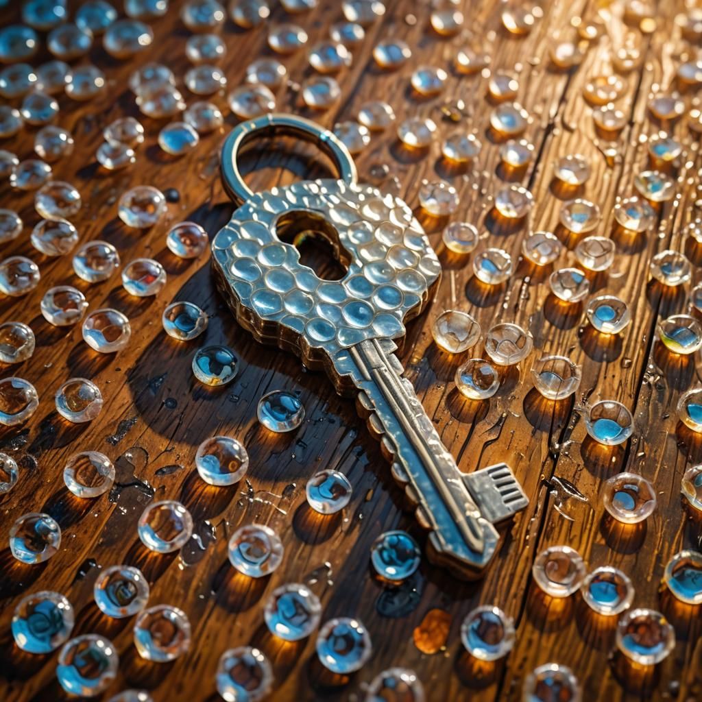 Bubble Wrap Key: Surreal Macro Oil Painting