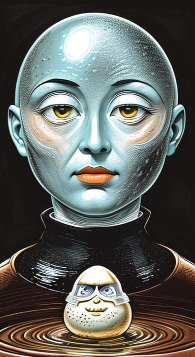 Humpty Dumpty Portrait in Hieronymus Bosch Style