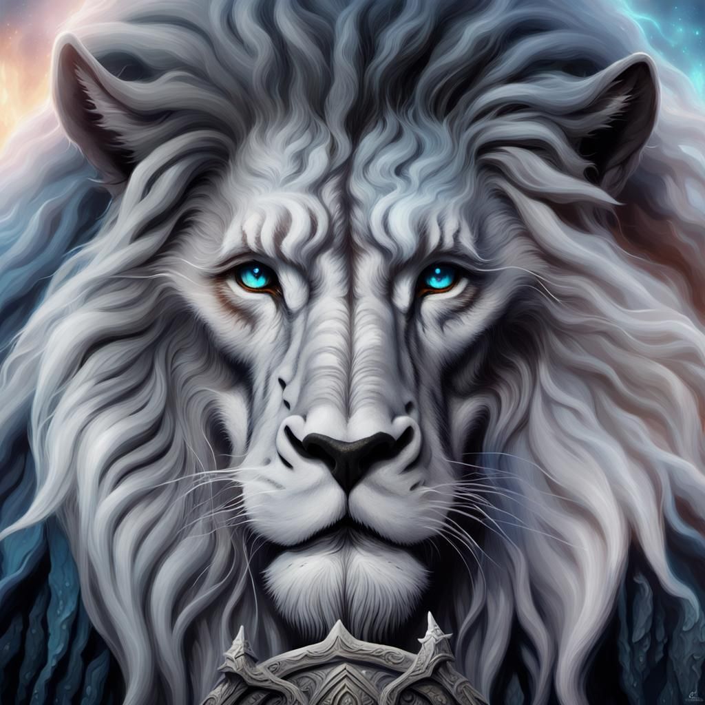 Sorceress on Mystical Mountain in Fantasy Art Style