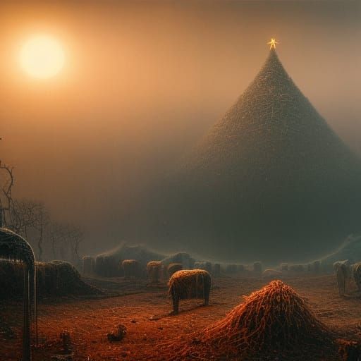 Dystopian Post-Apocalyptic Christmas Digital Illustration