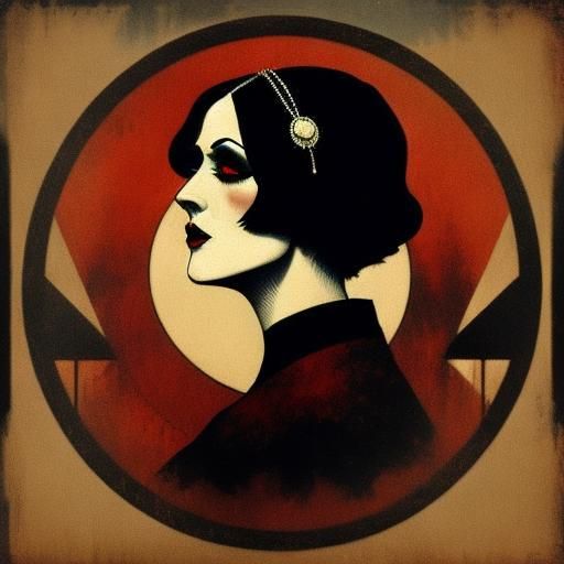 Gothic Flapper in Speakeasy with Pop Art Vibe