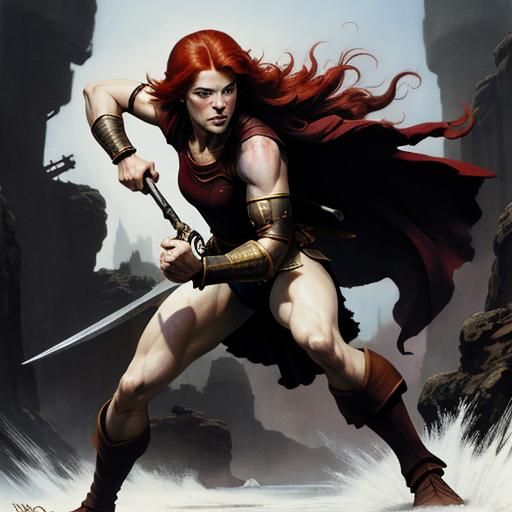 Rose Leslie in Frank Frazetta world