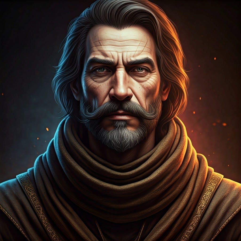 Ancient Mystic Revealed in Hyper-Realistic Portrait