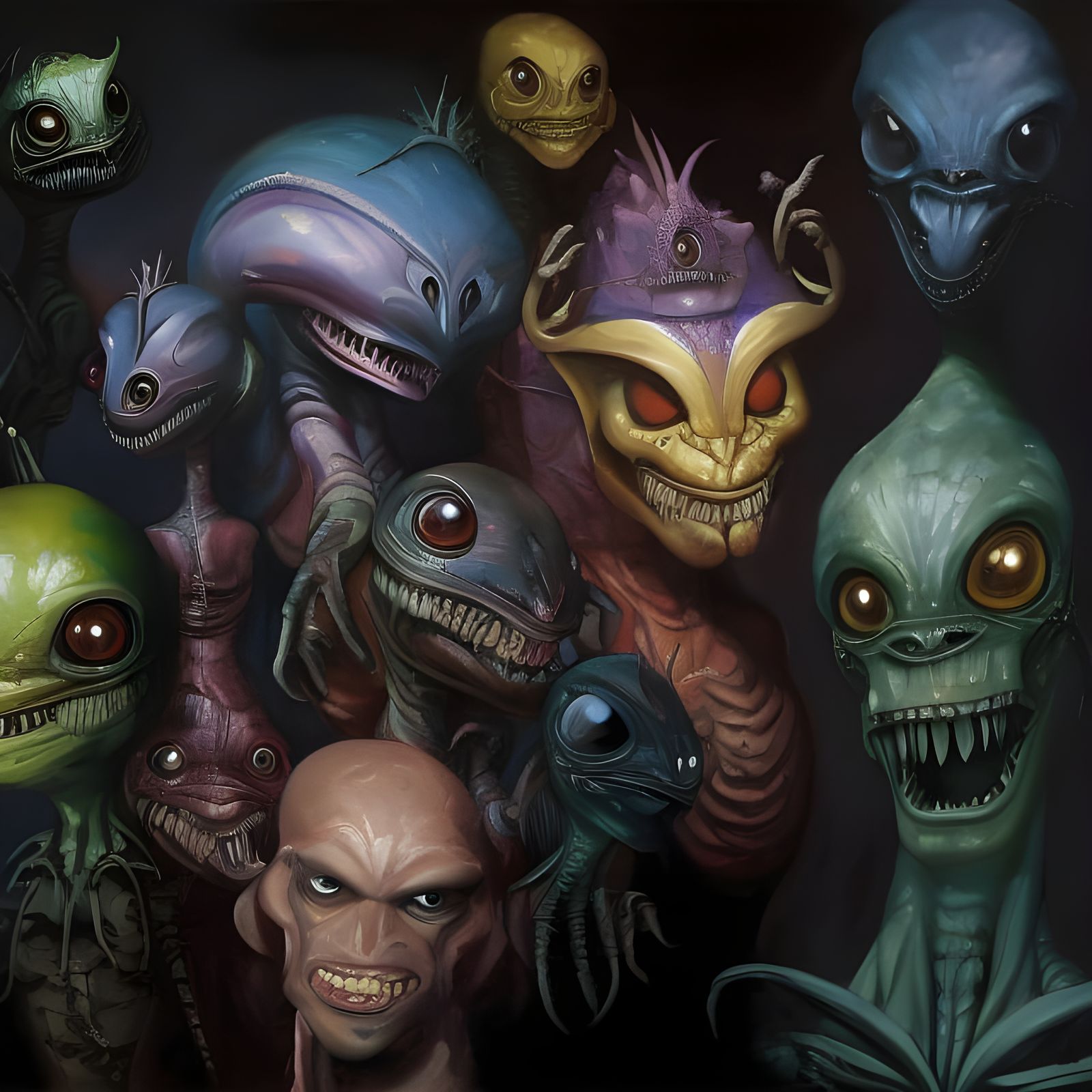 Cartoon Aliens in Grotesque ZBrush Style