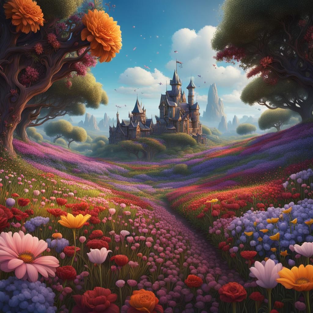 Fantastical Flower Field Concept Art