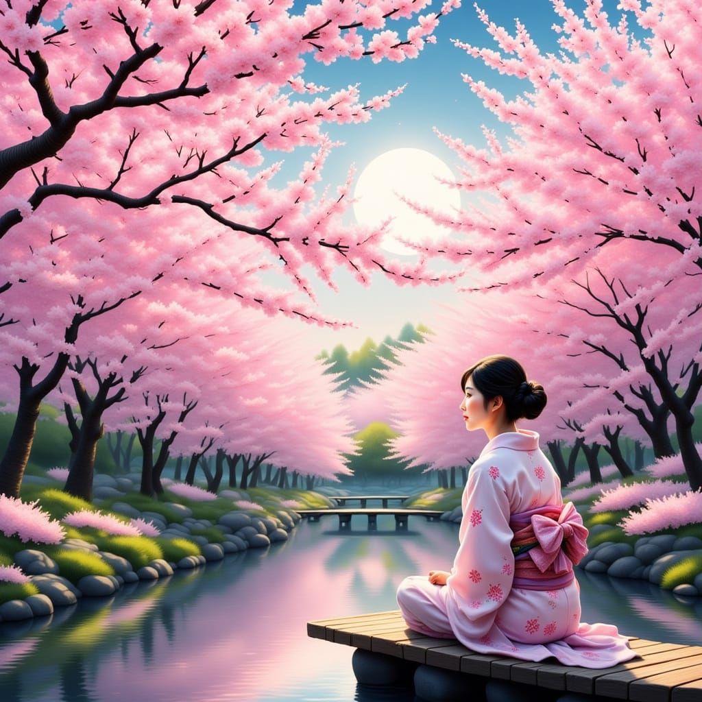 Sakura Dreamscape in Traditional Japanese Style