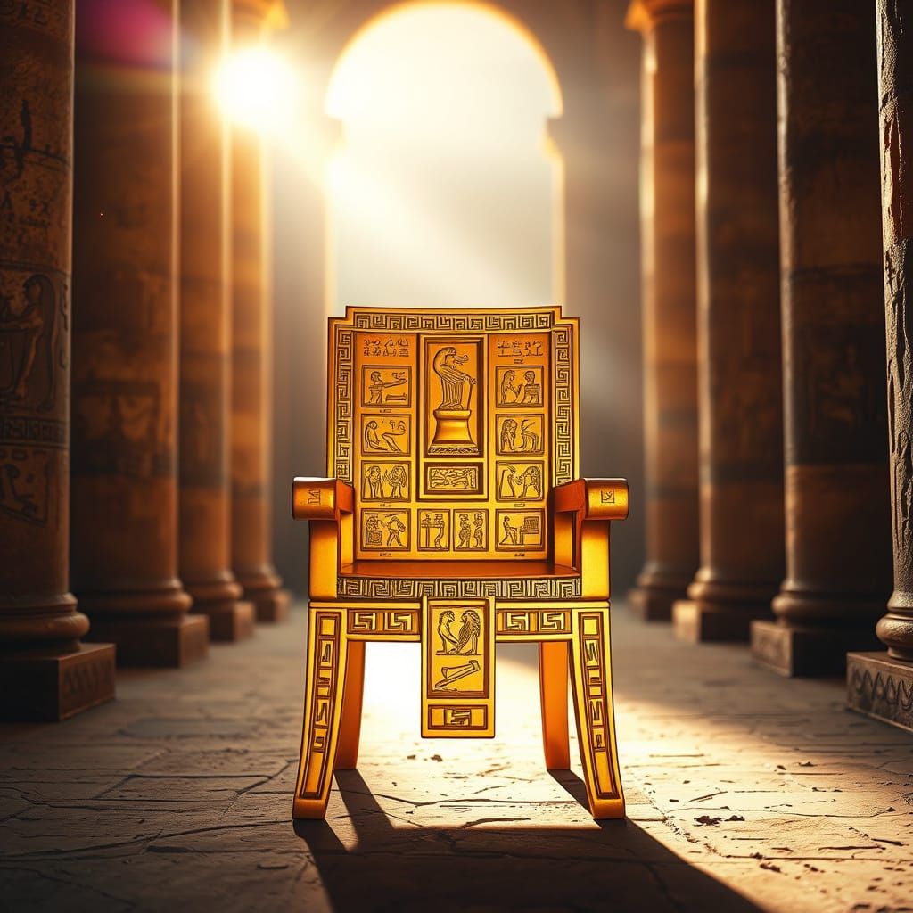 Ancient Egyptian Throne in Luxurious Opulence
