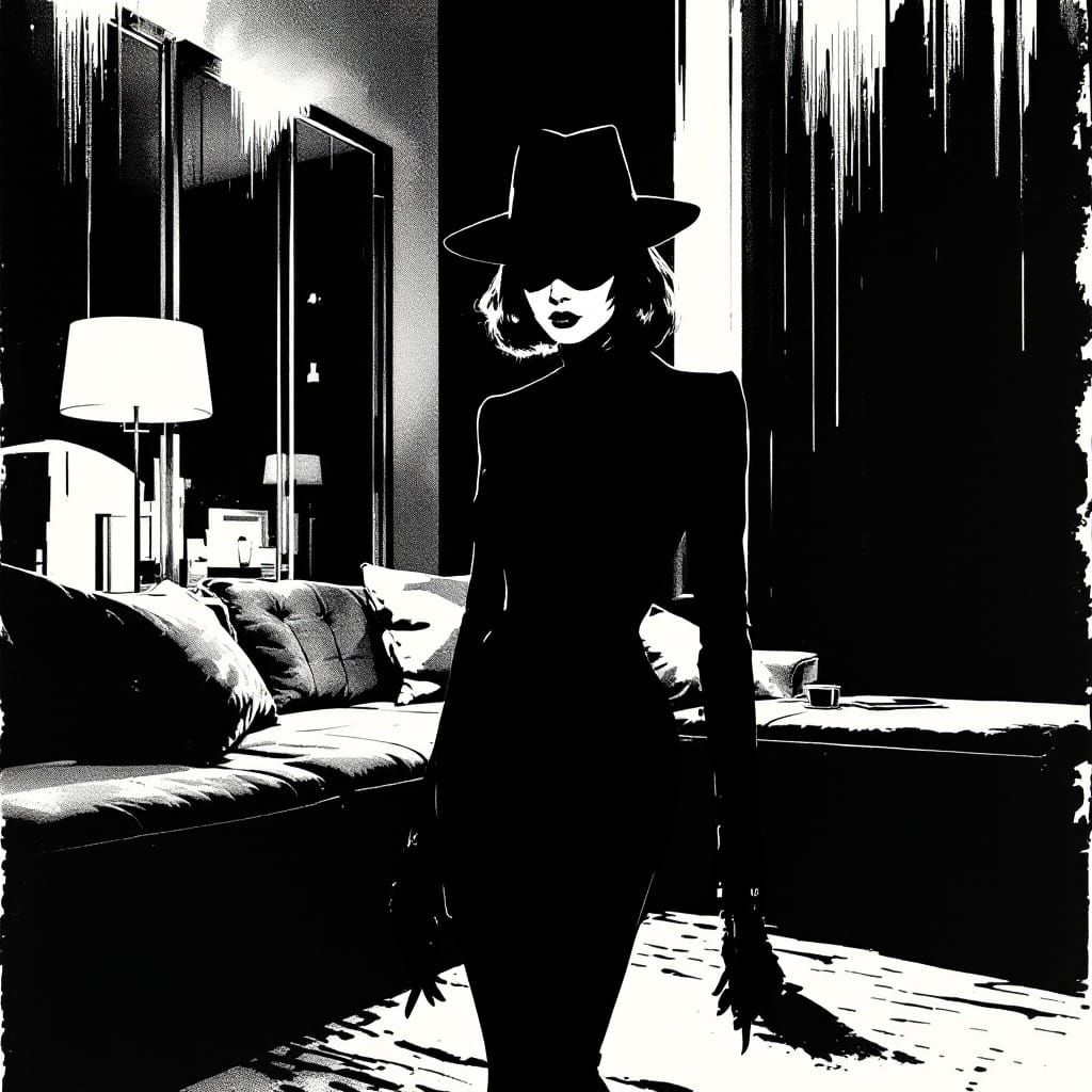 Enigmatic Italian Woman in Guido Crepax Style Art