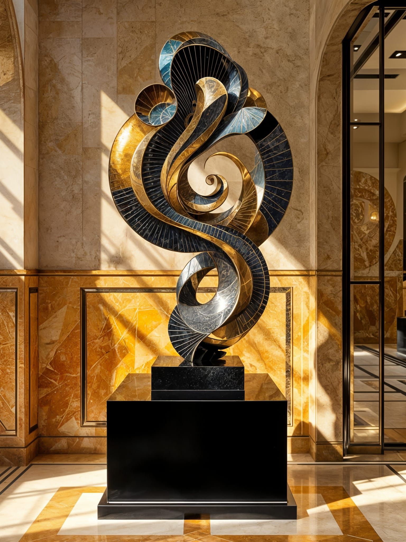 Hyperrealistic Art Deco Sculpture in Luxurious Museum Settin...