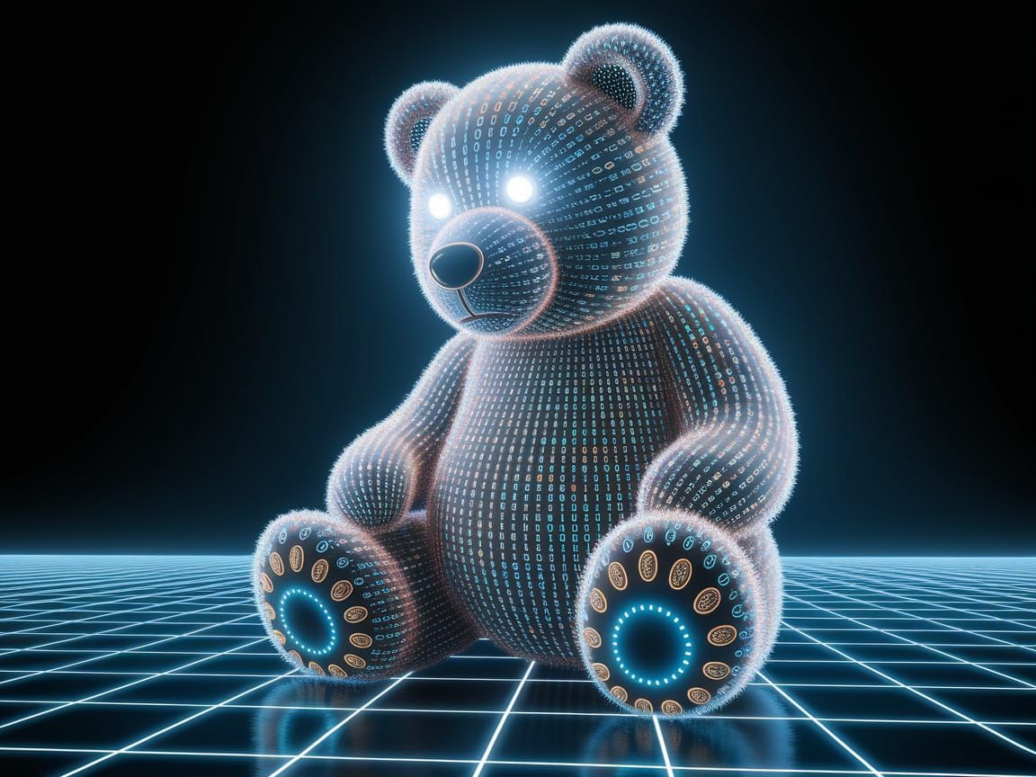 Giant Binary Bear in Digital Void