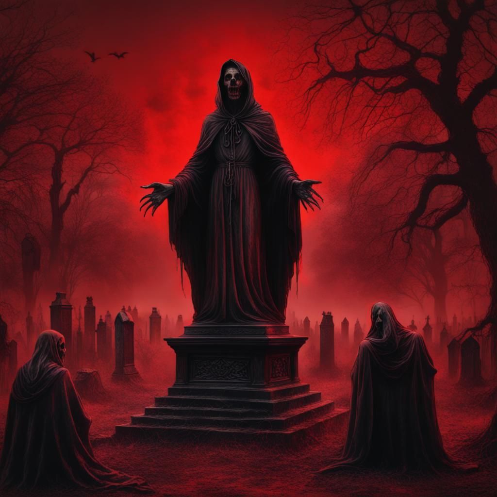 Creepy Satanic Ritual in Red Mist Cemetery