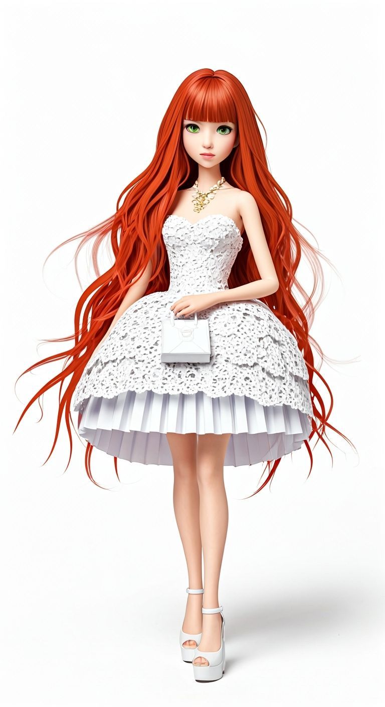 Haute Couture Paper Fashion Model in Harajuku