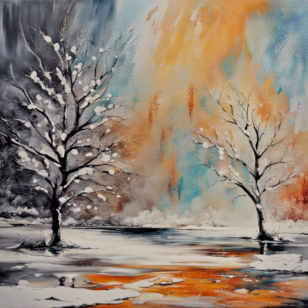 Abstract Art: Fleeting Perfection in Winter's Vastness