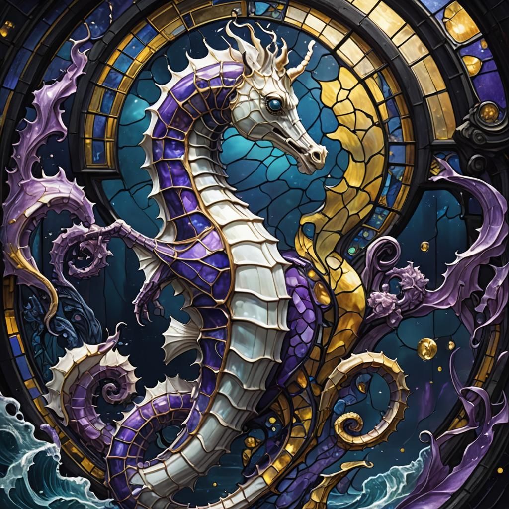 Biomechanical Seahorse Serpent Emerges from Dark Ocean