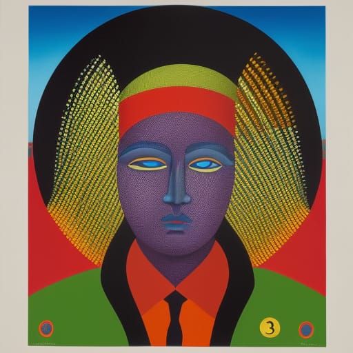 Youth Embodies Creative Flux in Naive Art Portrait