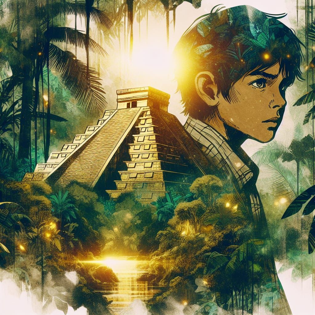 El Dorado Dream: Manhwa-Inspired Double Exposure Art